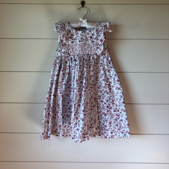 Edgehill Collection Pink Floral Smocked Sleeveless Dress Girls 6 - Picture 5 of 5